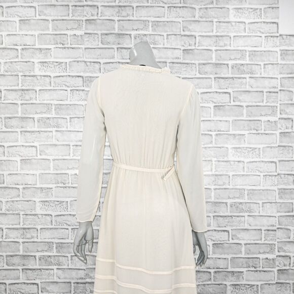 REFORMATION Women's Kristen Long Sleeve Midi Dress in Ivory Lace trim size 4 - Picture 10 of 10